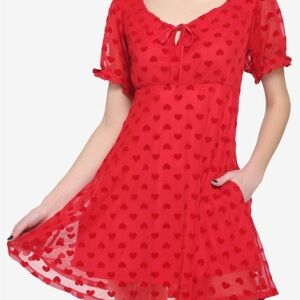 Hot Topic Red Heart Chemise
